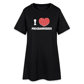 Developer Herz Programmierer Statement Informatik - Frauen T-Shirt-Kleid - Schwarz - Vorne