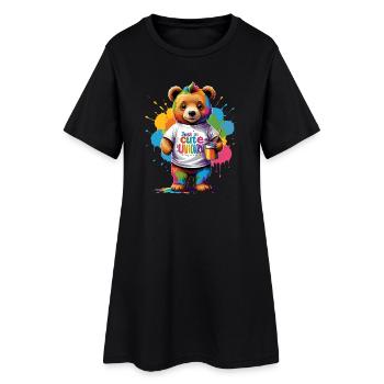 Just as cute as Unicorn Rainbow Bear Saying - Women’s T-Shirt Dress - black - Front