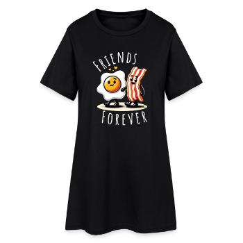 Amis pour toujours Ham Oeuf Amour Comique - Robe T-shirt Femme - noir - Devant