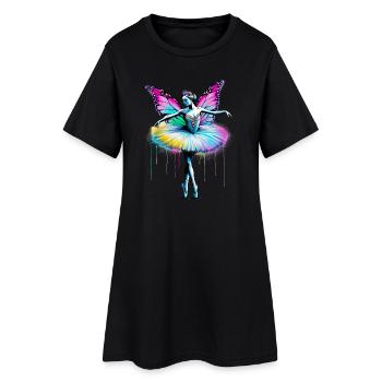 Ballerine avec des ailes de papillon papillon tutu - Robe T-shirt Femme - noir - Devant