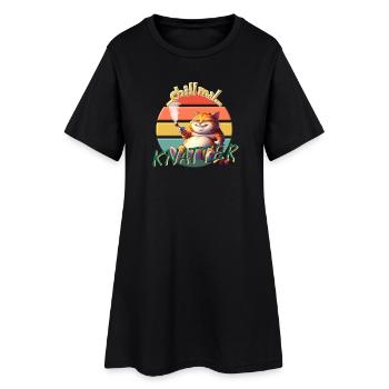 Chill Cat : Conception de t-shirt à hochet amusant - Robe T-shirt Femme - noir - Devant