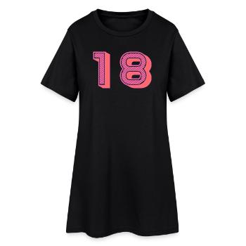 18. 18 ANS. 18e ANNIVERSAIRE. ANNIVERSAIRE 18 ANS. - Robe T-shirt Femme - noir - Devant