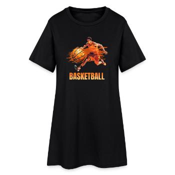 Basketball - Frauen T-Shirt-Kleid - Schwarz - Vorne