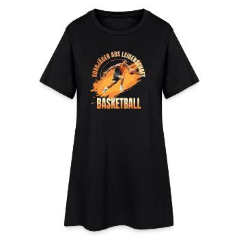 Basketball: Korbjäger aus Leidenschaft - Frauen T-Shirt-Kleid - Schwarz - Vorne