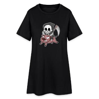 Motif de la vache de la faucheuse - Robe T-shirt Femme - noir - Devant
