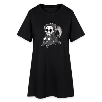 Grim Reaper Motif Wildcat - Women’s T-Shirt Dress - black - Front