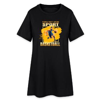 Eins mit dem Sport - Basketball - Frauen T-Shirt-Kleid - Schwarz - Vorne