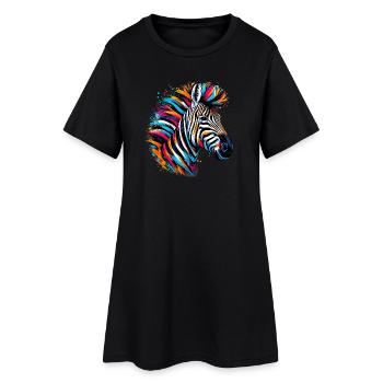 Zèbre - Robe T-shirt Femme - noir - Devant