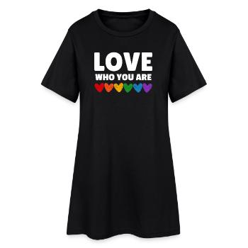 Lgbtqia. Liebe, wer du bist - Frauen T-Shirt-Kleid - Schwarz - Vorne