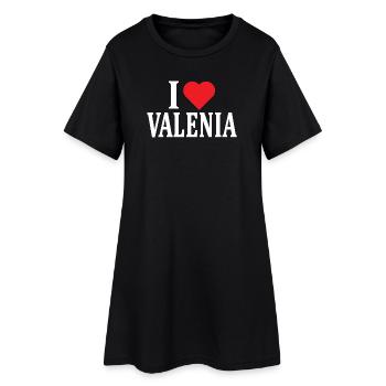 T-Shirt I love Valenia T-Shirt Geschenkidee - Frauen T-Shirt-Kleid - Schwarz - Vorne