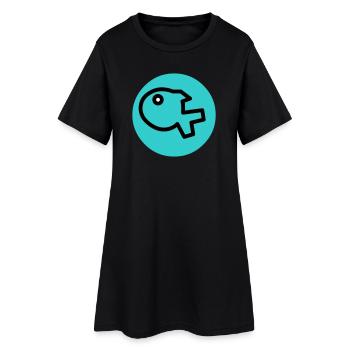 little fish - Women’s T-Shirt Dress - black - Front