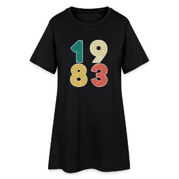 1983 - Né en 1983 - Construit en 1983 - Robe T-shirt Femme - noir - Devant