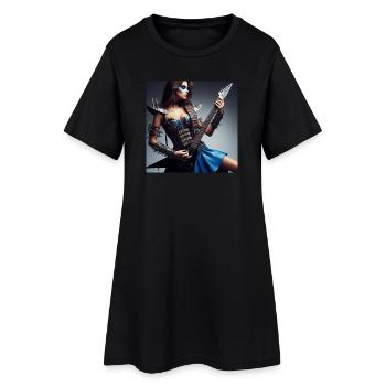 Femme guitar hero - Robe T-shirt Femme - noir - Devant