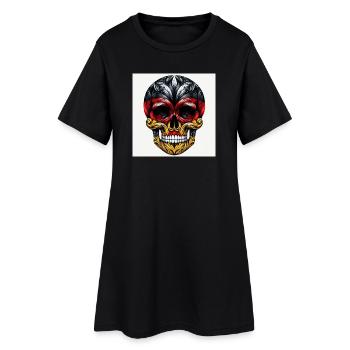 Crâne Allemagne - Robe T-shirt Femme - noir - Devant