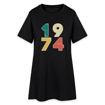 1974 - Né en 1974 - Construit en 1974 - Robe T-shirt Femme - noir - Devant