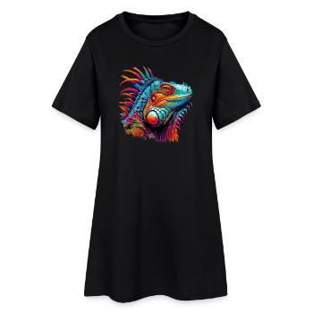 Iguane - Robe T-shirt Femme - noir - Devant