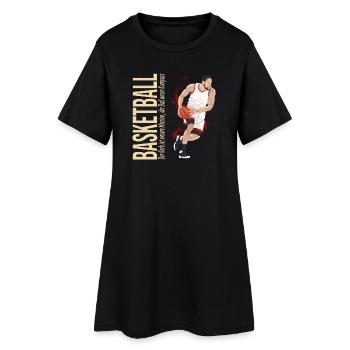 Der Korb ist unsere Mission,der Ball unser Kompass - Frauen T-Shirt-Kleid - Schwarz - Vorne