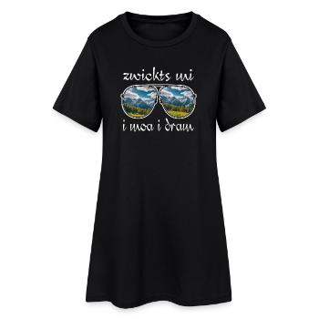 zwickts mi i moa i dram, dialect, hiking, mountains - Women’s T-Shirt Dress - black - Front