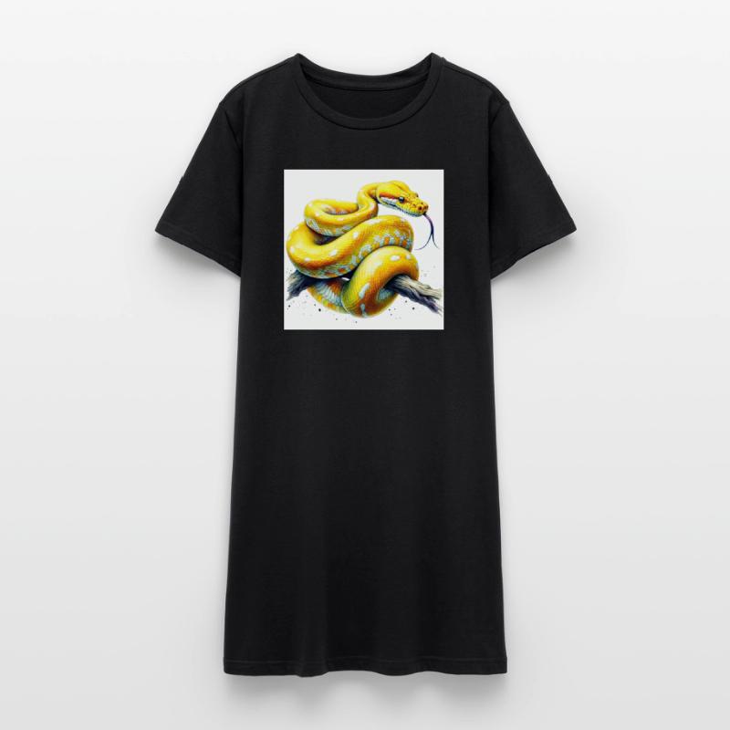 Python jaune Robe T-shirt Femme