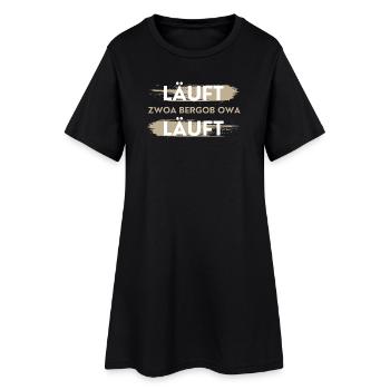 läuft zwoa bergob owa läuft, lustiger Spruch - Frauen T-Shirt-Kleid - Schwarz - Vorne