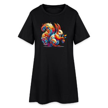 Écureuil - Robe T-shirt Femme - noir - Devant