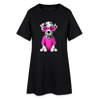 Les Dalmatiens en rose - Robe T-shirt Femme - noir - Devant