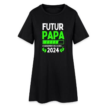 Futur Papa 2024 Papa En Cours - Robe T-shirt Femme - noir - Devant