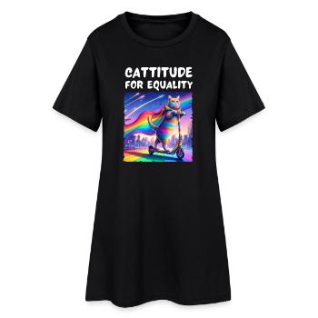 La fierté gay. Cattitude pour l’égalité - Robe T-shirt Femme - noir - Devant