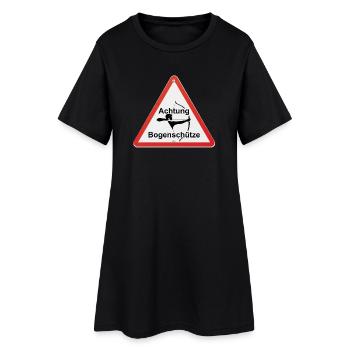 achtung bogenschütze bsv bogenverein bogenschießen - Frauen T-Shirt-Kleid - Schwarz - Vorne