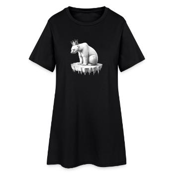 Ours polaire avec une couronne sur la banquise faune arctique - Robe T-shirt Femme - noir - Devant