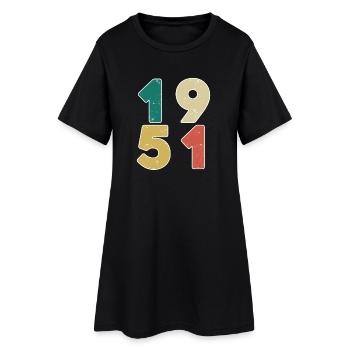 1951 - Né en 1951 - Construit en 1951 - Robe T-shirt Femme - noir - Devant