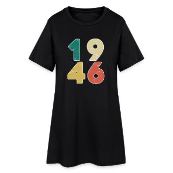 1946 - Né en 1946 - Construit en 1946 - Robe T-shirt Femme - noir - Devant