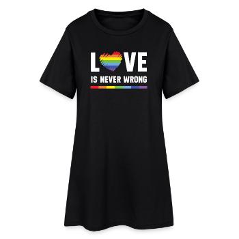 Mois de la fierté LGBT - Love is Never Wrong - Robe T-shirt Femme - noir - Devant