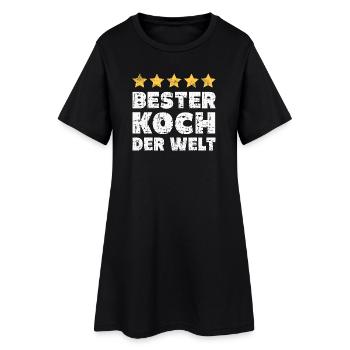 Koch - Frauen T-Shirt-Kleid - Schwarz - Vorne