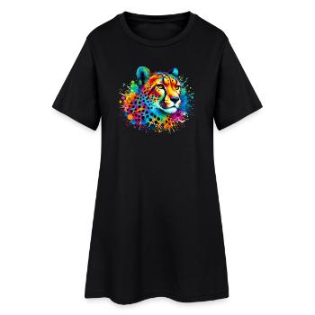 Guépard - Robe T-shirt Femme - noir - Devant