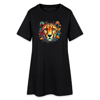 Guépard - Robe T-shirt Femme - noir - Devant