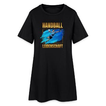 Handball Leidenschaft - Frauen T-Shirt-Kleid - Schwarz - Vorne