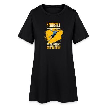Handball ist der schönste Wahnsinn den es gibt - Frauen T-Shirt-Kleid - Schwarz - Vorne