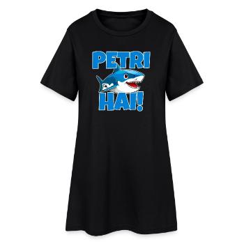  Petri Hai , Petri Heil Angler Glück - Frauen T-Shirt-Kleid - Schwarz - Vorne