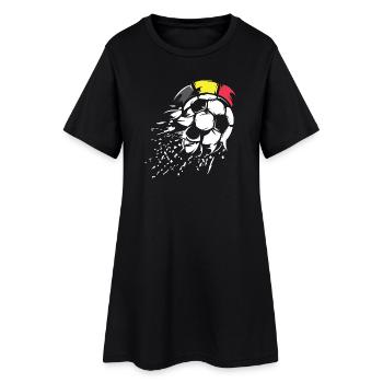 Fußball Team Belgien Illustration Ball Explosion - Frauen T-Shirt-Kleid - Schwarz - Vorne