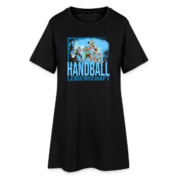 Handball Leidenschaft - Frauen T-Shirt-Kleid - Schwarz - Vorne