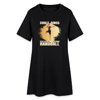 Coole Jungs gehen zum Handball - Frauen T-Shirt-Kleid - Schwarz - Vorne