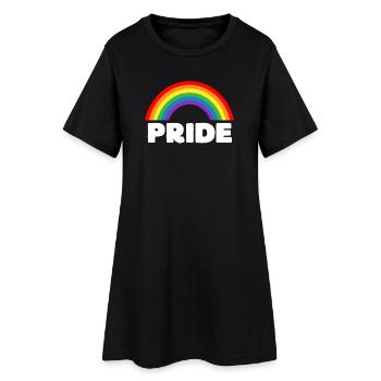 Stolz - Frauen T-Shirt-Kleid - Schwarz - Vorne