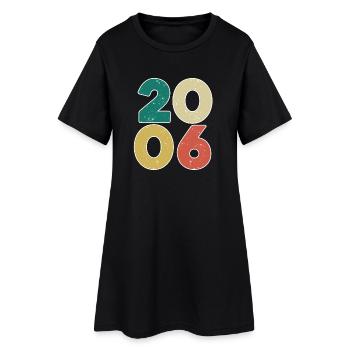 2006 - Année 2006 - Année de construction 2006 - Robe T-shirt Femme - noir - Devant