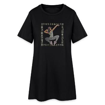 breakdance femme , danseuse hiphop motif egypte - Robe T-shirt Femme - noir - Devant