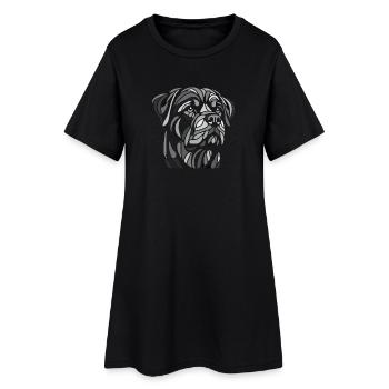 Tête de rottweiler art géométriquenoir et blanc - Robe T-shirt Femme - noir - Devant