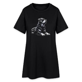 Rottweiler couché - Robe T-shirt Femme - noir - Devant