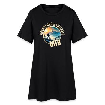 Abenteuer & Freiheit - MTB - Frauen T-Shirt-Kleid - Schwarz - Vorne