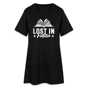 PERDU DANS LA FICTION - Robe T-shirt Femme - noir - Devant