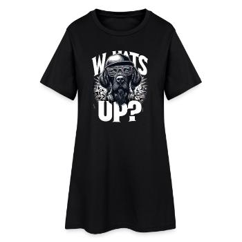 German Wirehaired Gangster What's Up Dog Gesche - Women’s T-Shirt Dress - black - Front